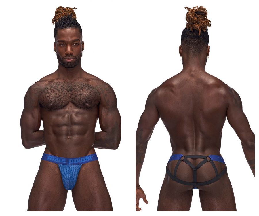 [Male Power] Sexagon Strappy Ring Jock Royal (352-269)